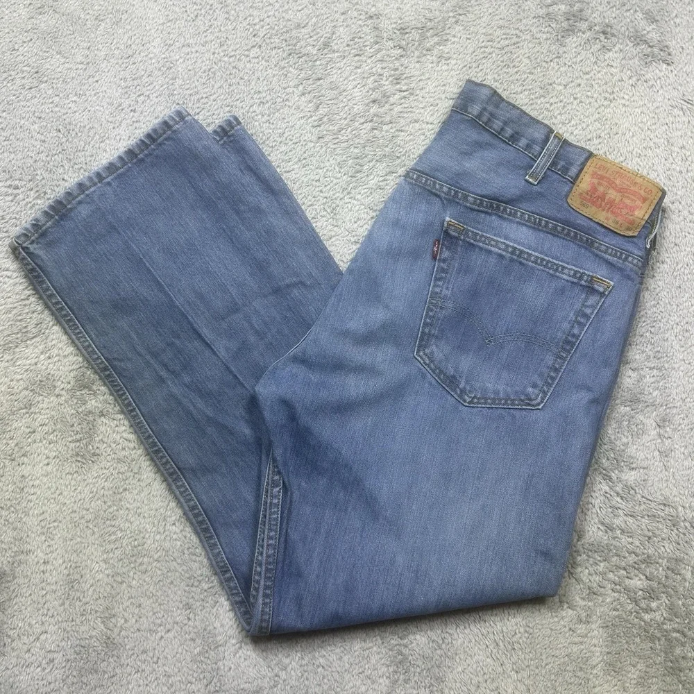 Levis 569 Jeans Mens 38x30 (Actual 40x30) Loose Straight Faded Light Wash Cotton